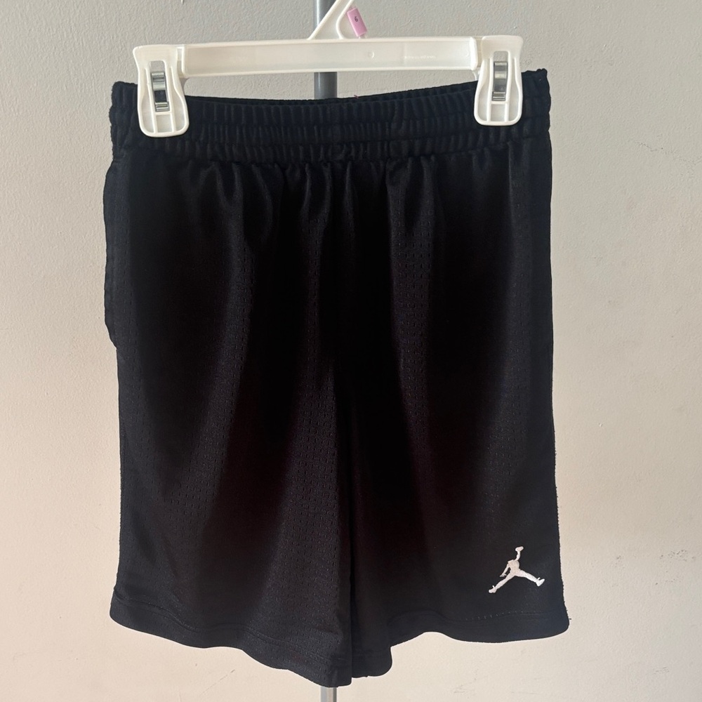 Jordan Black Boys Athletic Shorts with White Jumpman Logo